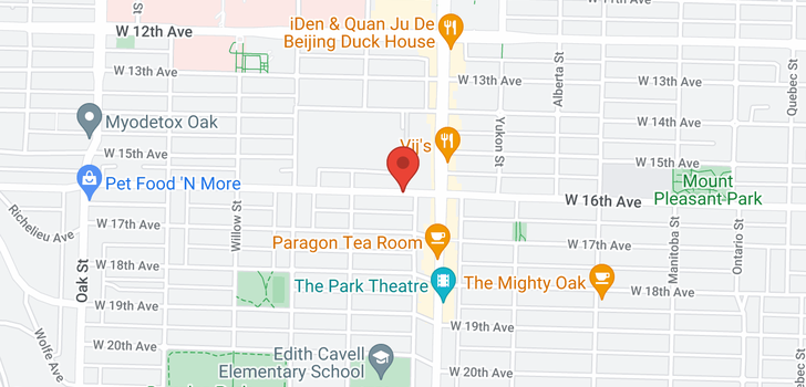 map of 309 503 W 16TH AVENUE